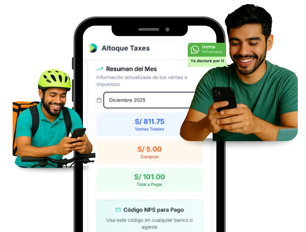 Freelancers usando el dashboard de Altoque Taxes